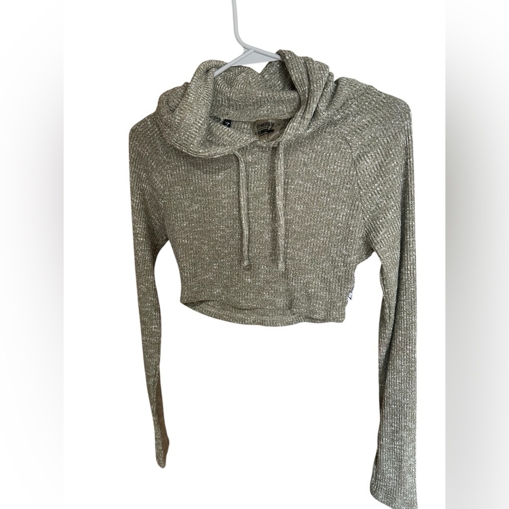 Gymshark Heathered Green Cropped Hoodie